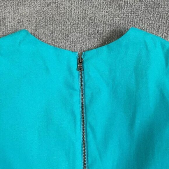 Alice + Olivia Women 4 Blue Turquoise May Zipper Mini Cocktail Dress Short Sleev - Picture 5 of 7